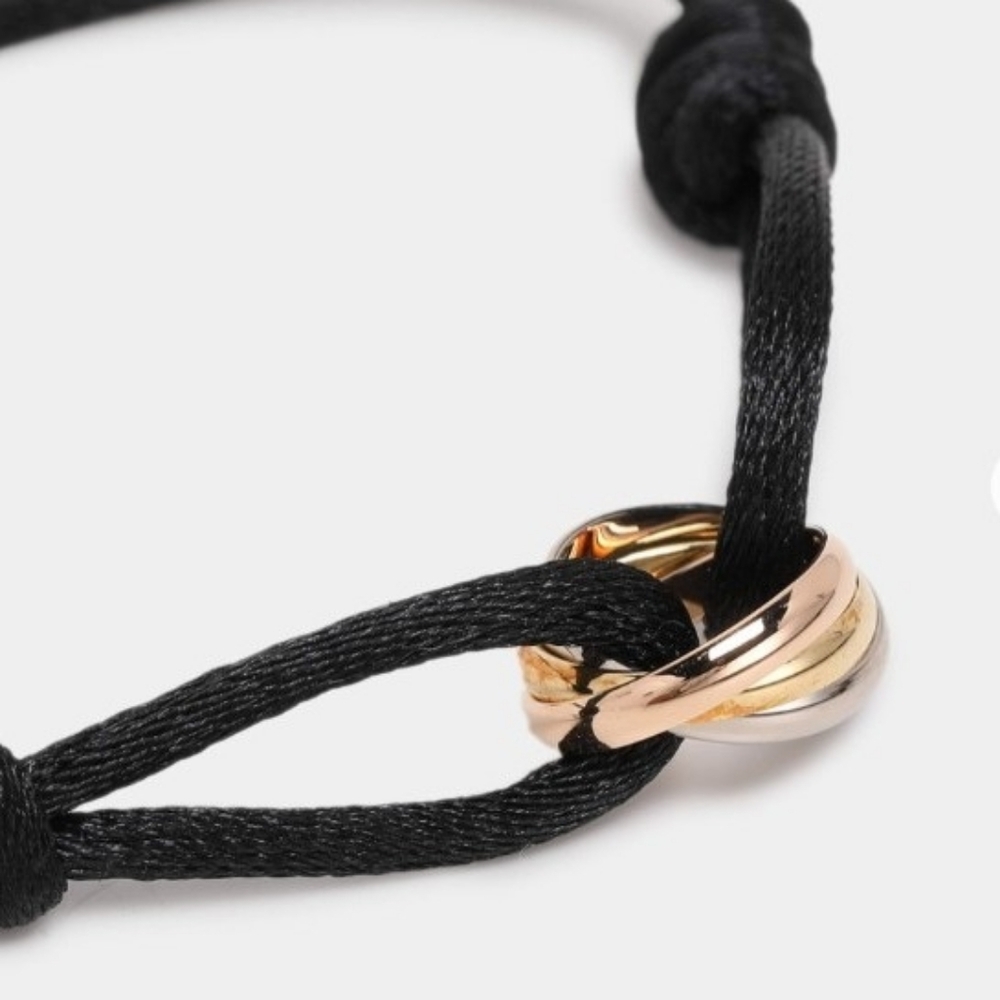 Trinity Ring Black Cord Bracelet - image 2